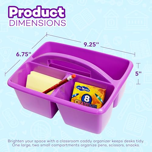 Rainbow Classroom Caddy Set of 6 - Colorful Supply Organizers - Image 4