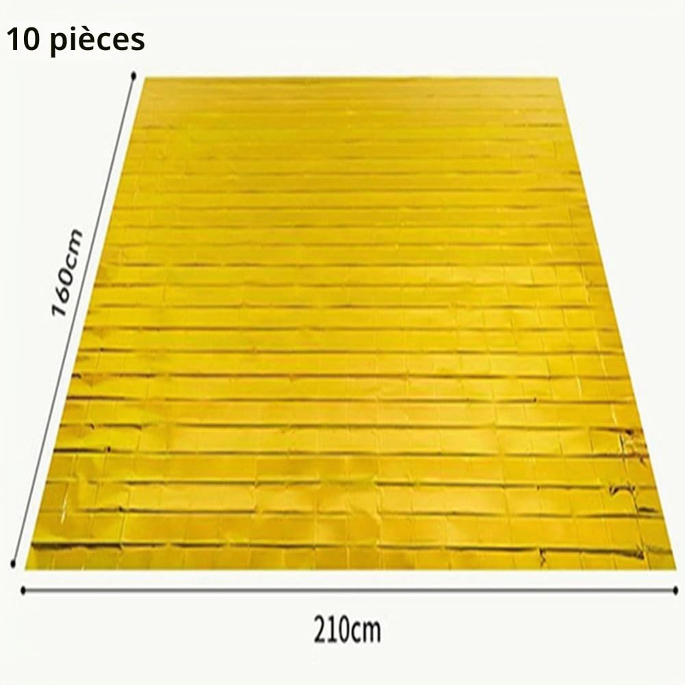 Lot de 10 couvertures thermiques d'urgence, couverture thermique en or argenté, pour sauvetage, protège du froid, de la chaleur et du vent, de la pluie, de la couverture thermique de survie, 160 x 210