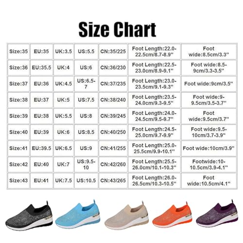 Women's Fashion Glitter Sneakers Platform Wedge Shoes Sparkly Rhinestone Mesh Slip-on Sneakers Fashion Knit Bling Loafer4