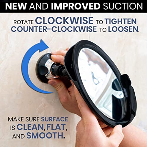 Mirrorvana Fogless Shower Mirror For Shaving With Razor Holder, Upgraded Suction, Anti Fog Shatterproof Surface And 360° Swivel, 8-Inch #TOP4