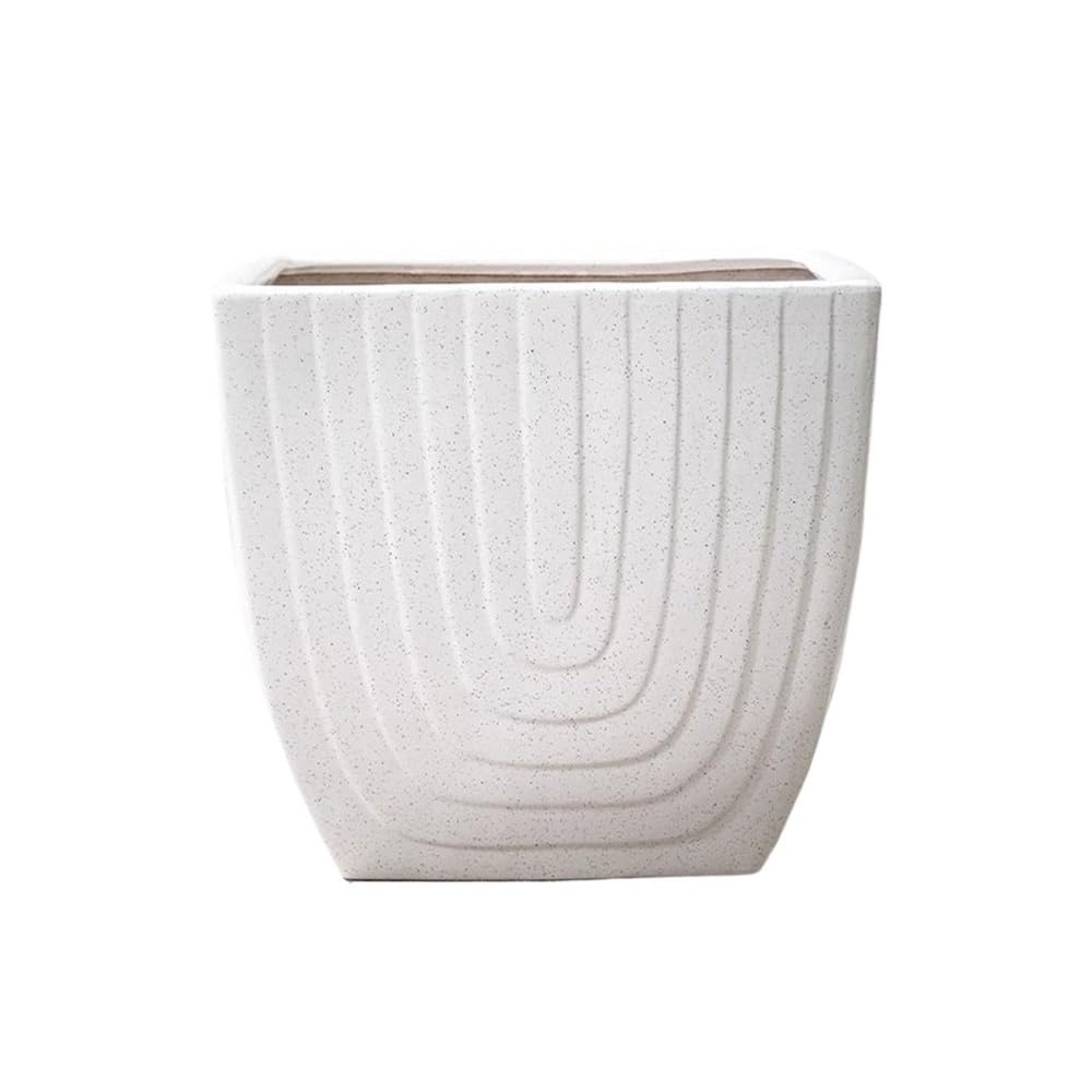 Doniczka, Ceramiczna doniczka z geometrycznymi liniami do ogrodu domowego otworami drenażowymi