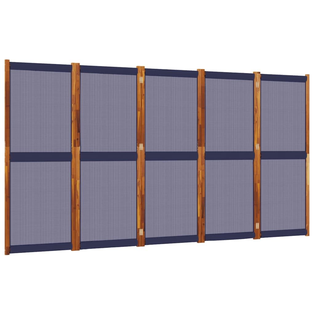 vidaXL 5-Panel Room Divider Dark Blue 350x180 cm — image 1