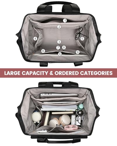 Image of LOVEVOOK 18 Inch Laptop Backpack for Women, Large Capacity Travel Backpack with Organizer Bag, Waterproof Carry on Backpack Purse Work Bag with USB Port for College Teacher Nurse, 2PCS