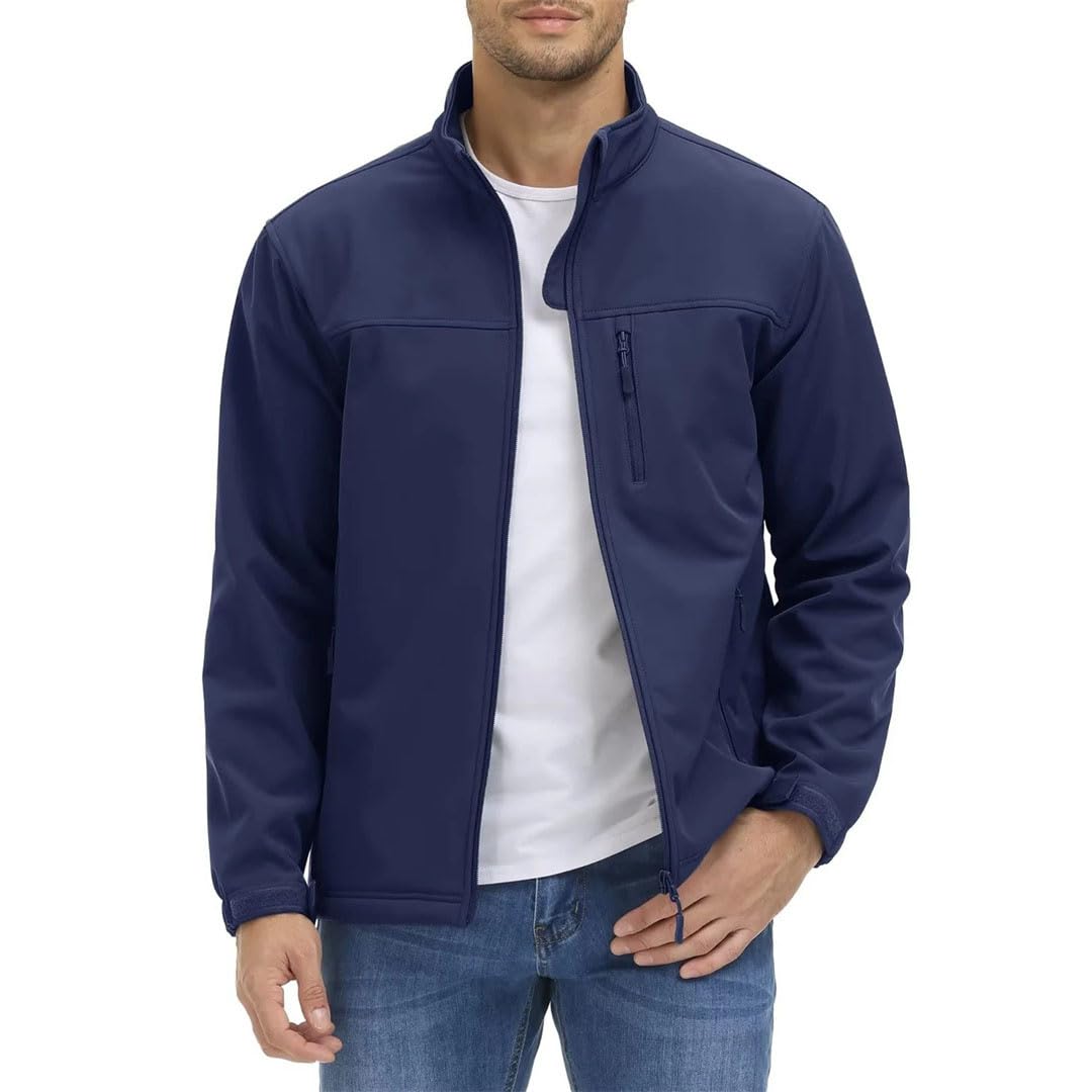 Męska lekka kurtka polarowa zapinana na zamek błyskawiczny stójka wiatroszczelna kurtka robocza Softshell wodoodporna kurtka turystyczna EN8 3XL, EN8, 3XL