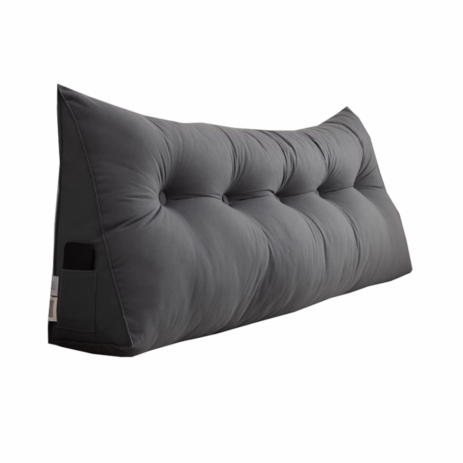 Bed Sofa Wedge Pillow Soft Headboard Pillow for Head Leg Back, Triangular Backrest Bolster Cushion Removable Cover Rest Reading Pillow (95x45x15cm,Dark Gray)