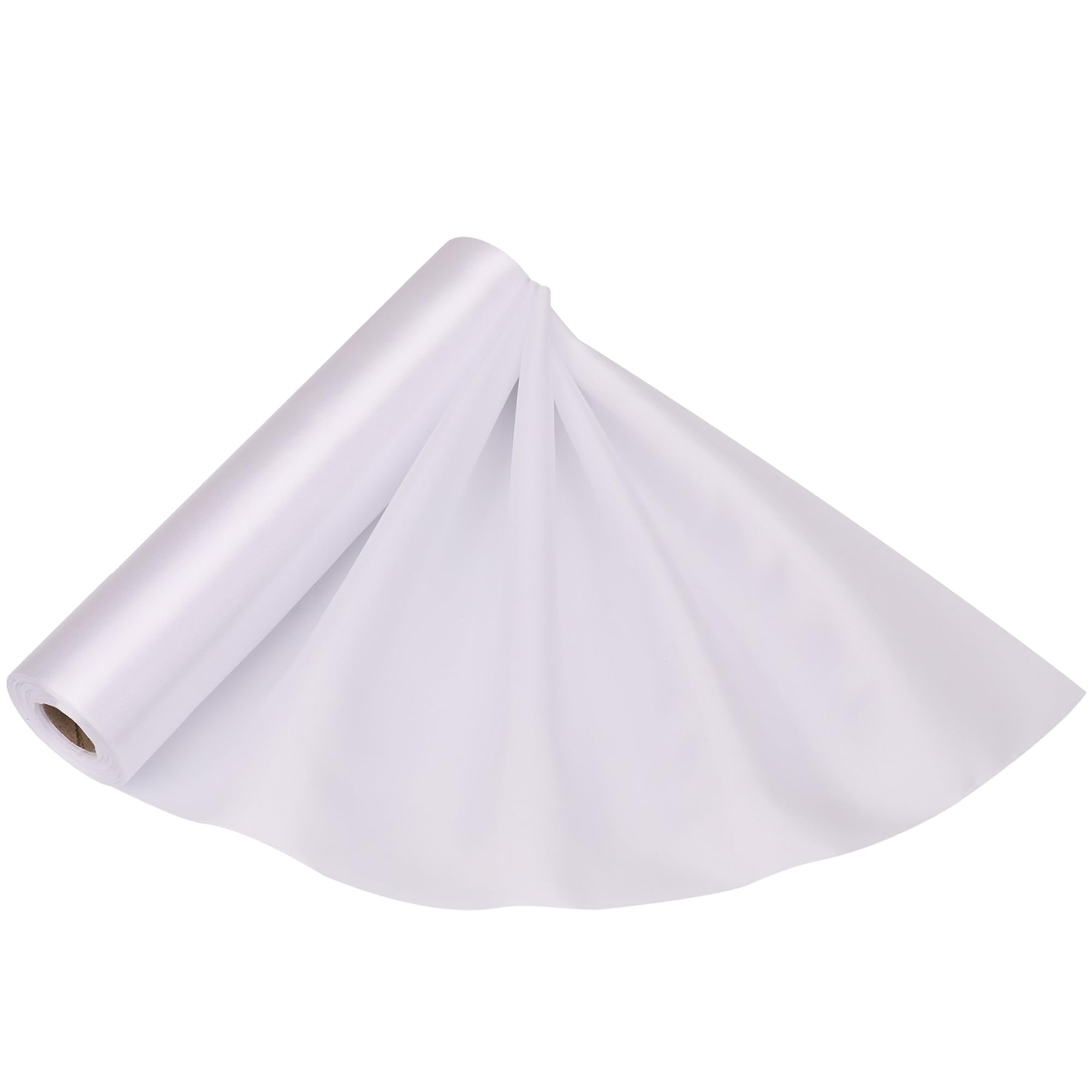 Event Decor Shop Satin Fabric Roll, Shiny Silky Polyester, White