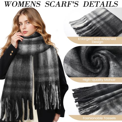 Womens Scarf Fashion Long Winter Warm Large Scarves Gifts Black3