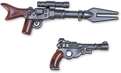 Miniatura 2 de BrickArms Cazarrecompensas Galactic Bounty Hunter Pistola recargada y arma de rifle para minifiguras Star Galactic Wars