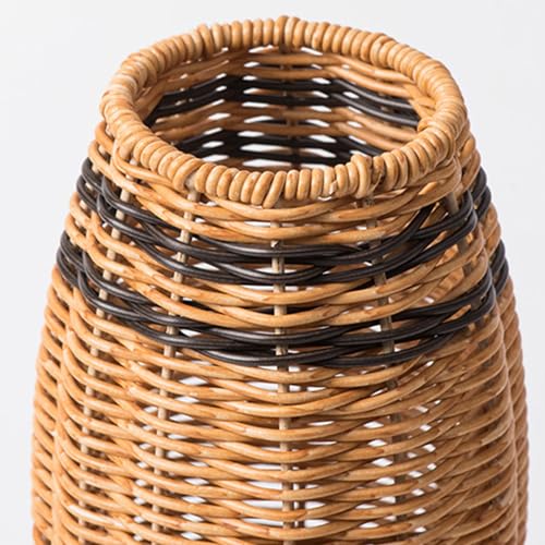 Vase de fleurs rustique en rotin synthétique tressé pour décoration de mariage champêtre - 6