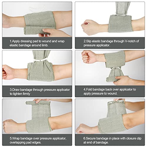 StarryTiger 2 Stück 6" Israeli Bandage, Erste Hilfe Bandage mit Vakuumver Packungs, Taktische Tourniquets Erste Hilfe Set Wesentlich, Elastischen Bandagen für Innen, Außen, Hause - Image 6