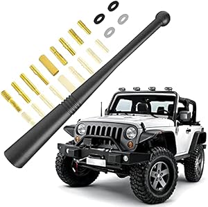 5 Inch Car Antenna, AM/FM Radio Antenna, Waterproof Rubber Car Short Radio Antenna, Aluminum Alloy Anti-Theft Replacement Antenna, Universal Car, Truck, SUV