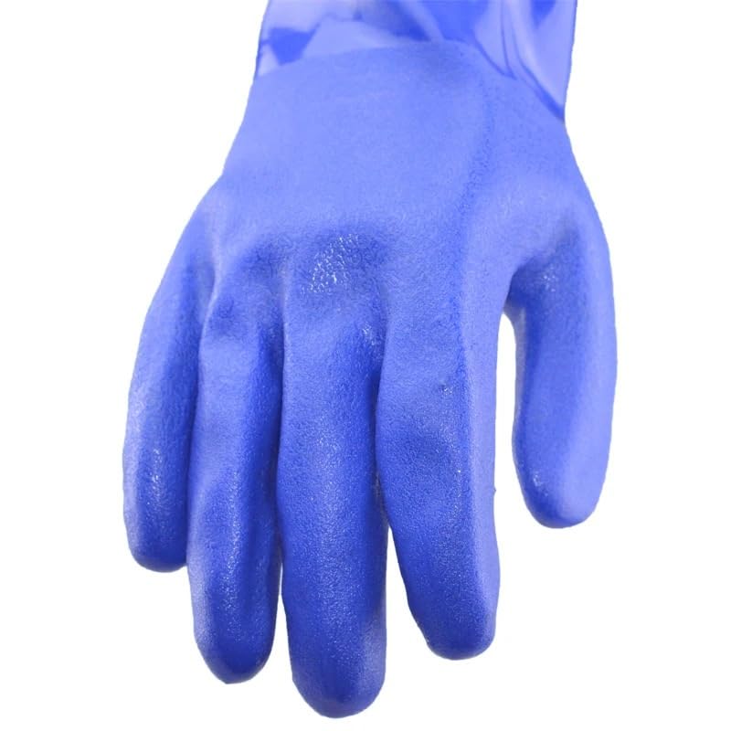 Guantes de seguridad impermeables resistentes al aceite de inmersión de PVC con protección química más larga de 58CM guantes resistentes a ácidos y álcalis