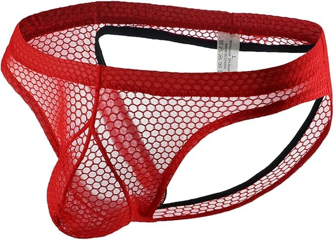 Ropa interior sensual de malla transparente en pack de 4 tangas masculinos finos 5