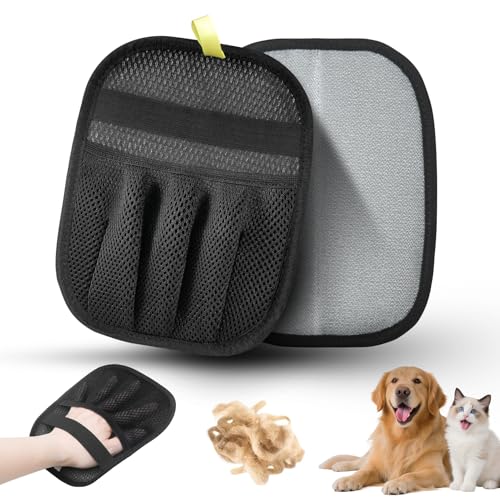 AOBIS 2PCS Pet Hair Remover Gloves for Cats & Dogs - Reusable Electrostatic Pet Hair Gloves, Fur Removal Tool for Home, Car Seats