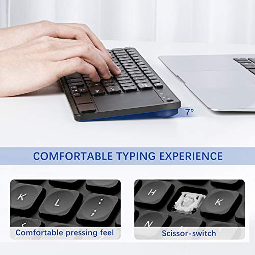 Wireless Keyboard with TouchPad, TopMate 2.4G Wireless TV TouchPad Keyboard, Built-in Touchpad Mouse with Gesture Function, Ultra Slim Ergonomics Keyboard for Smart TV/PC/Laptop/Windows - Thumbnail 4