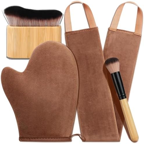 4 in 1 Self Tanning Mitt Applicator Self Tanner Mitt Self Tan Mitt Applicator Self Tanner Back Applicator Self Tanning Brush for Self Tanner Brush Tanning Glove Self Tan Brush