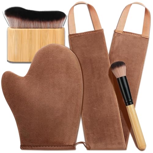 4 in 1 Luxury Velvet Tanning Mitt Set