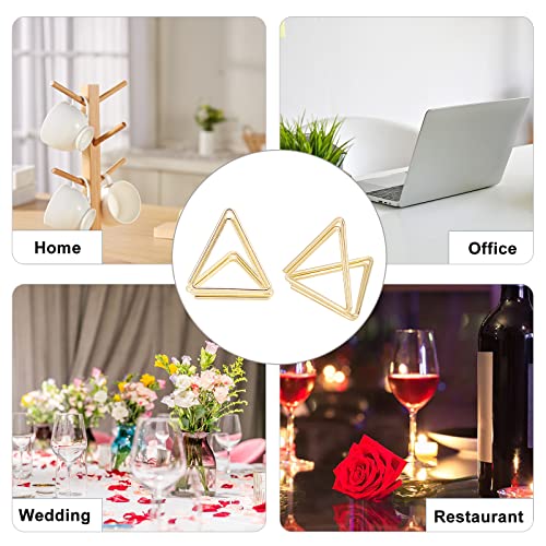 Porte-numéro table mariage en métal doré géométrique rigide - 7