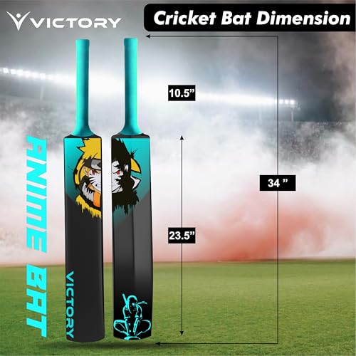 Image of Victory Anime Plastic Cricket Bat Full Size Tennis Bat (34 inch x4.5 inch inch) for All Age Group Tournament Plastic Cricket bat Standard Size (Anime Bat)