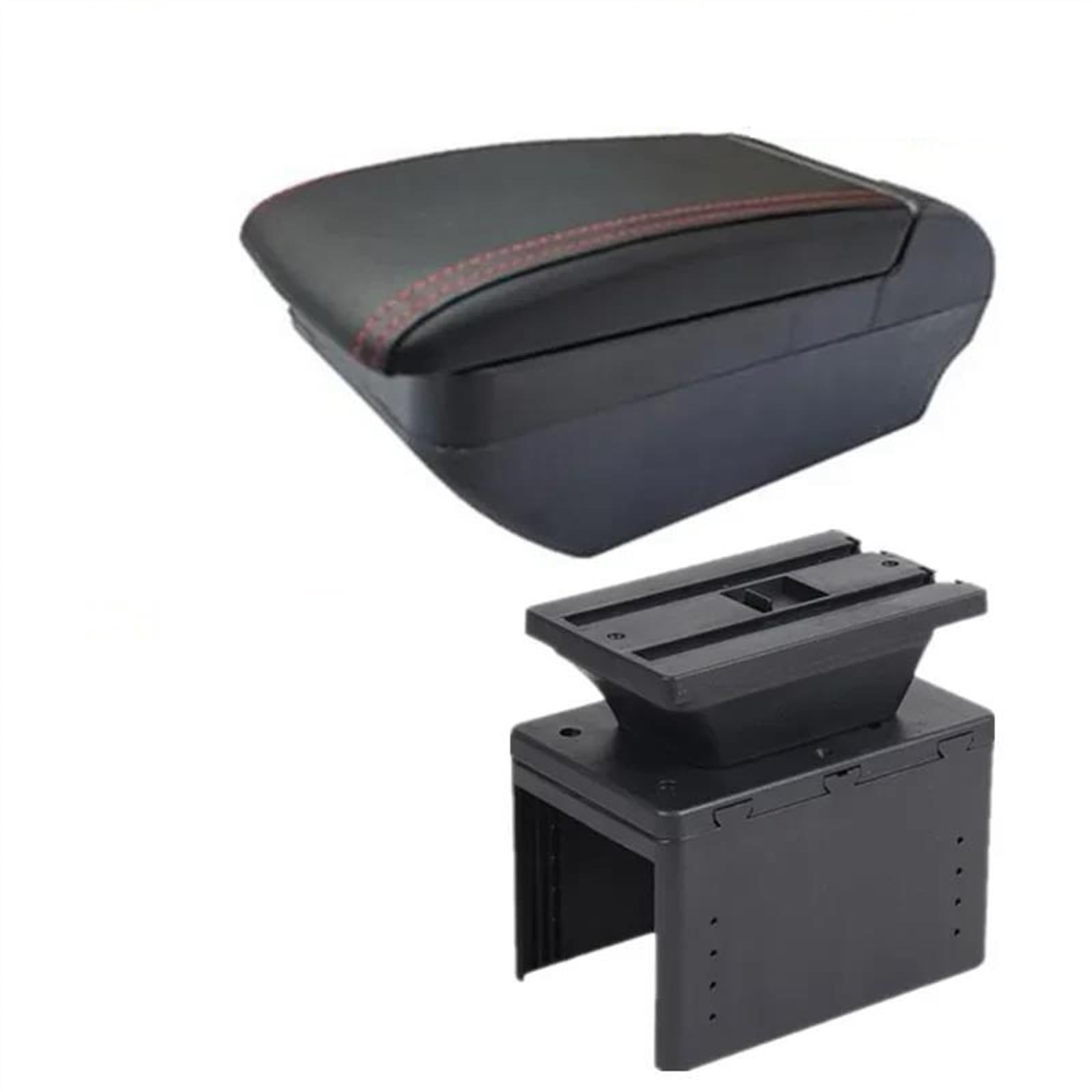 NOHEEU Center Console Armrest Storage Box Car Interior Parts Modification Accessories For I20 2021 2022 2023(F red line)