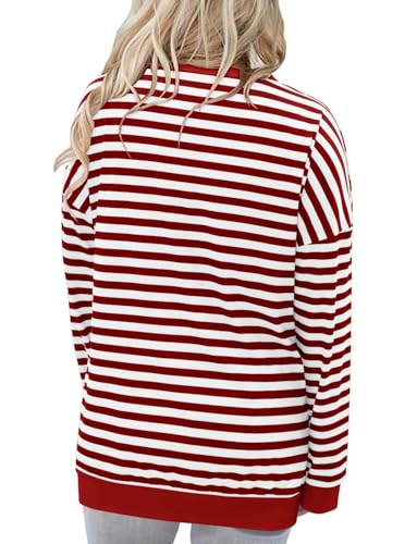 ONLYSHE Womens Crewneck Sweatshirt Casual Loose Fitting Tops Long Sleeve T Shirt