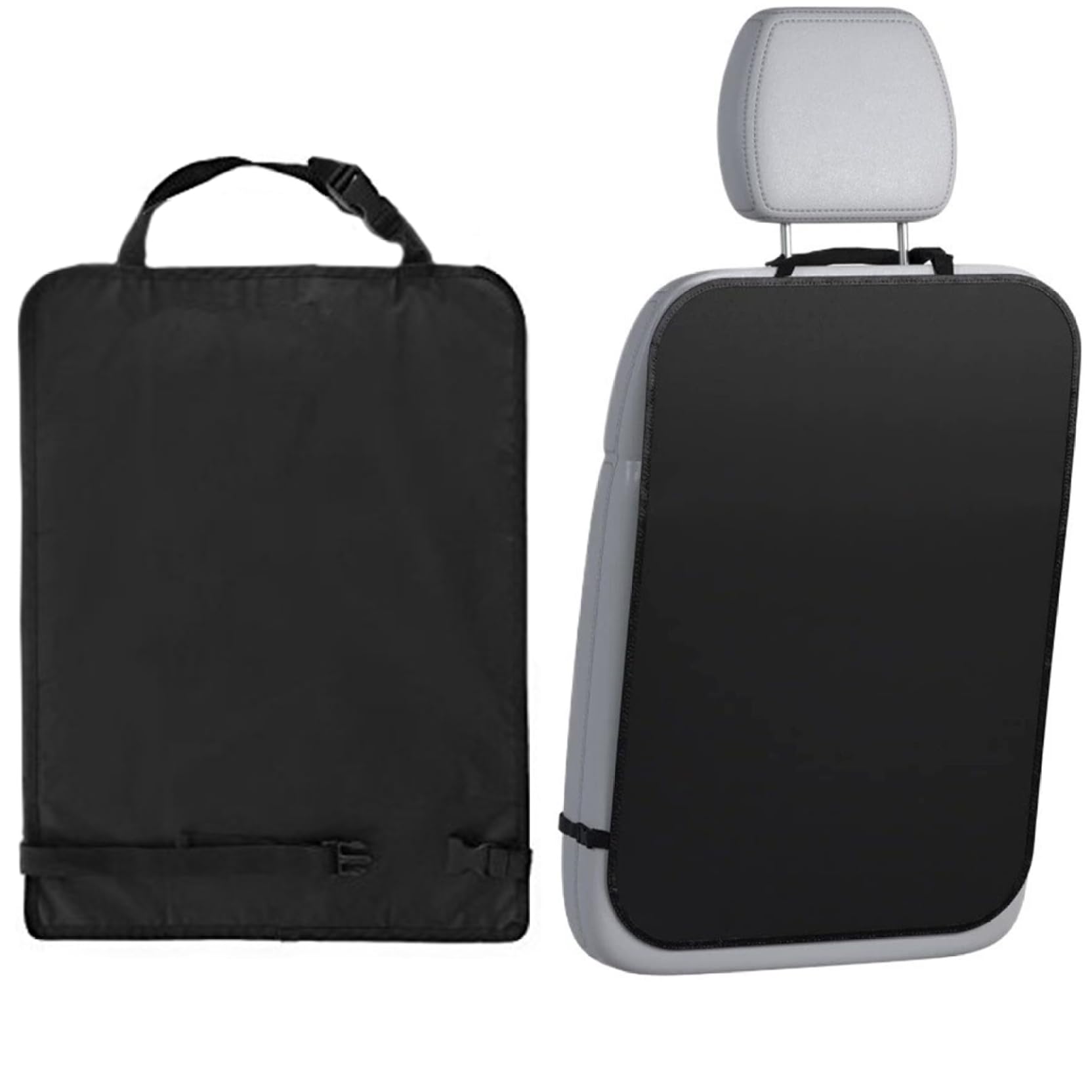 Wedhapy 2PCS Car Seat Back Protector, 18x24 Inch Waterproof Kick Mats Back Seat Protector, Easy to Install Protective Mat with Elastic Strap for Vehicles to Protect from Dirt, Mud & Scratches