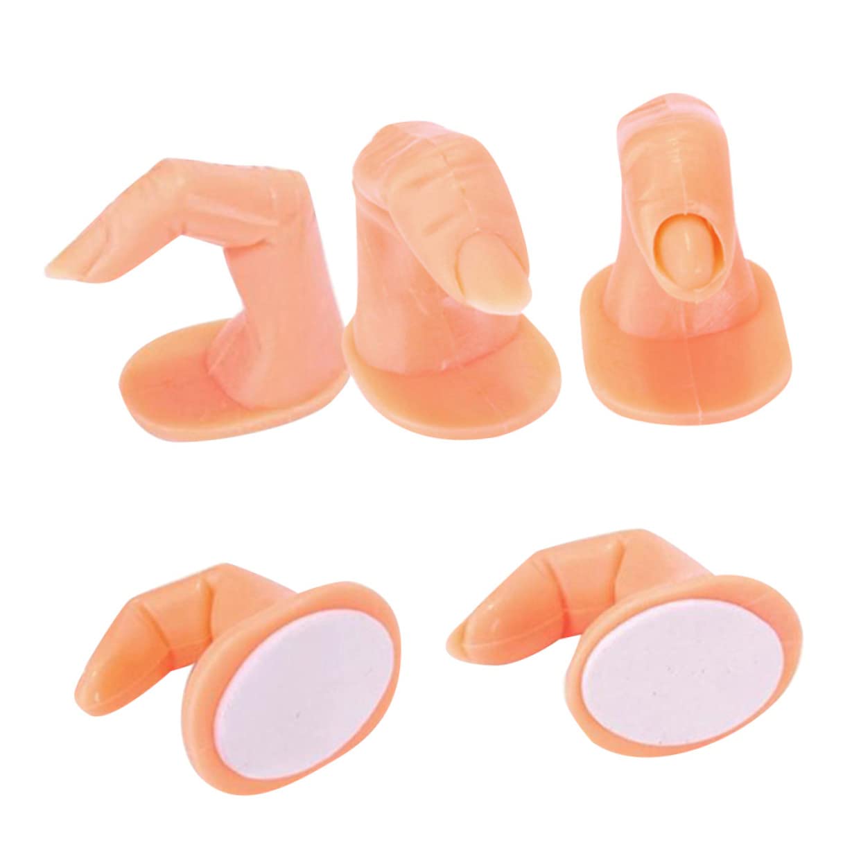 Mikinona Manicure Practice Fingers 5 Pack Reusable Fake Finger for Nail Art Training Acrylic Nail Finger Practice Portable Salon Hand Model 1.77X1.18X1.73In