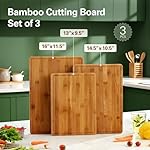 Zarler Bamboo Cutting Boards for Kitchen, Durable Wood Cutting Board with Juice Grooves and Handles, Wooden Chopping Board Set for Meal Prep, 500℉ Carbonized Bamboo, XL Size, Ideal Kitchen Gift - Image 4