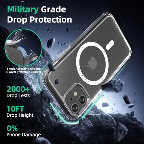 Image of ONES for iPhone 11 Case, Translucent Matte Magnetic Phone Case Compatible with Magsafe, Military-Grade Shockproof Cover, Anti-Yellowing Hard Slim Protective Matte Case for iPhone 11