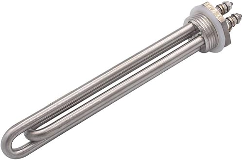 Miniatura 4 de DERNORD Calentador de inmersión de 12V 300W Elemento calentador de agua sumergible Elemento de calefacción de acero inoxidable con ajuste NPSM de 1