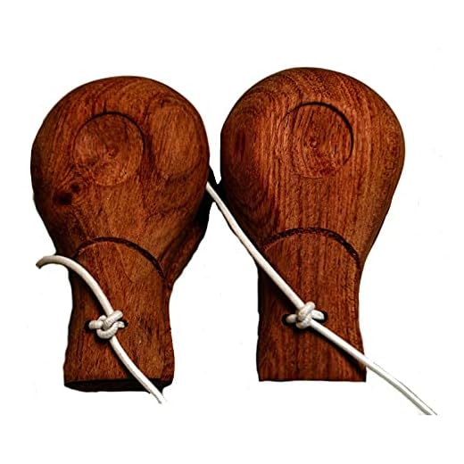 Par de madera tradicionales castañuelas Flamenco españolas hechas de palo de rosa