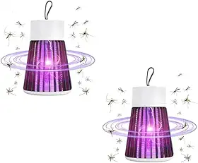 Kit 2 Luminárias Armadilha Mata Mosquito Elétrica, Repelente para Pernilongo Insetos, 12,5 cm, com Alça
