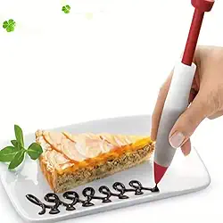 1 caneta de silicone para confeitar, ferramenta de escrita para decoração de alimentos com bocal de pastelaria para decoração de biscoitos, bolos e sobremesas