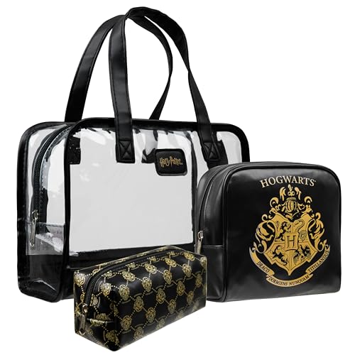 Harry Potter Set de 3 Neceseres, Organizador de Viaje con Cremallera para Mujeres, Niñas y Adolescentes