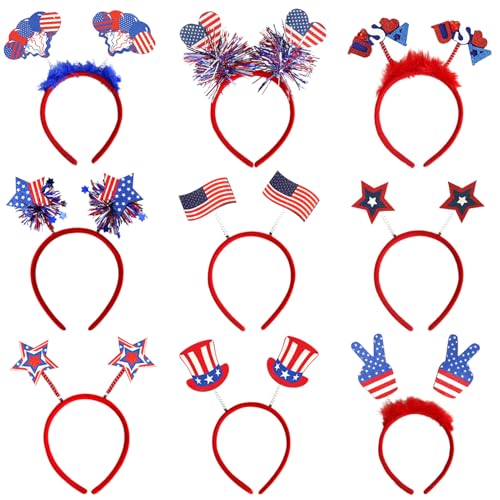 Diadema patriótica para el 4 de julio, accesorios para el Día de la Independencia del Día de los Caídos, regalos para desfiles del 4 de julio, barbacoas, eventos
