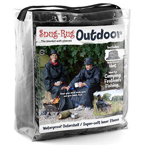 Snug Rug al Aire Libre Impermeable Manta con Mangas, Negro y Azul, 168 x 137 cm P, poliéster, Negro y Azul, 168 x 137 cm Cover