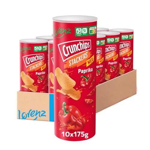 LORENZ | Crunchips Stackers Paprika | 10 x 175 g | glutenfrei