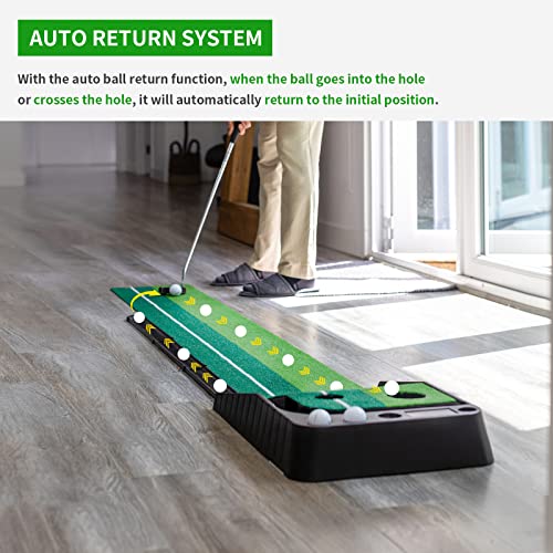 Nicheo 8.2 Ft X 11.8 Inch Golf Putting Green Portable Practice Mat For Indoor And Outdoor Use With Auto Ball Return Function Golf Practice Mat Aid For Home Office #TOP3