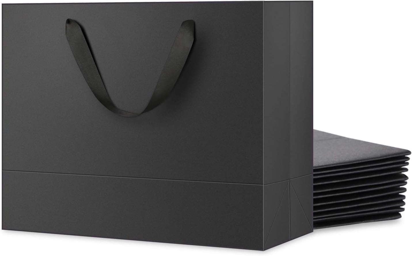 12 Large Gift Bags - Matte Black Premium Gift Bags with Handles for All Occasions (30 * 40cm)