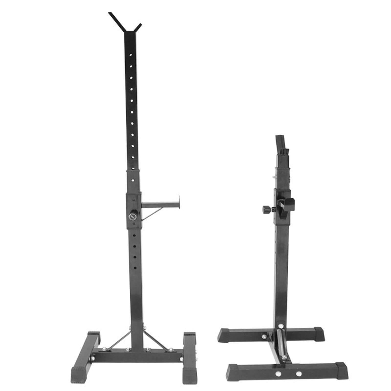 Soporte Ajustable para Sentadillas con Barra, Carga máxima de 250 kg, Soporte para Press de banca, Barra de Curl, Entrenamiento físico en casa