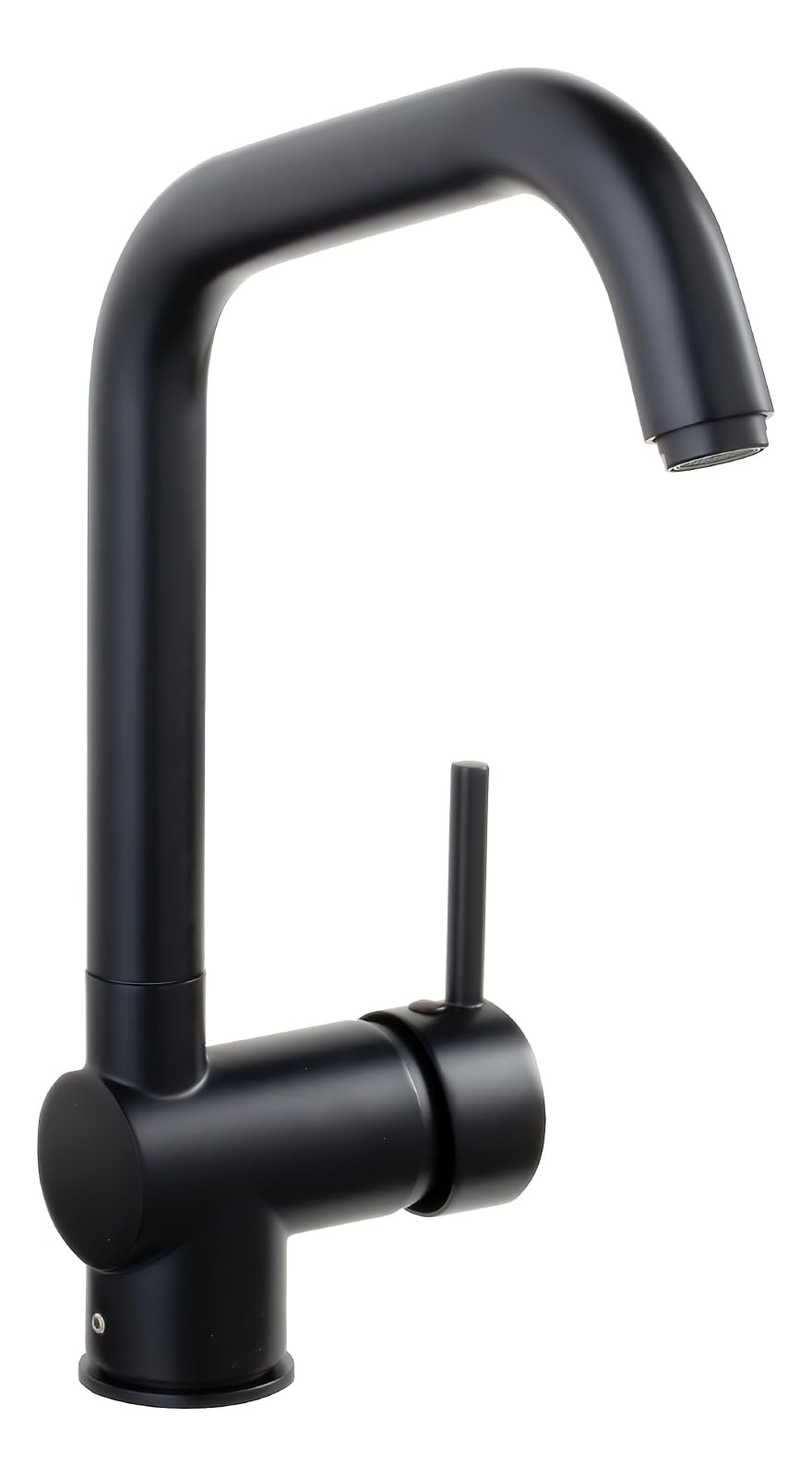 aquaSu® Vorfensterarmatur Larina mit Wasserspar-Kartusche, herausnehmbar, hoher Auslauf, Kaltwassermittelstellung, Keramikkartusche, Befestigung von oben, Messingkern, schwarz, 799010