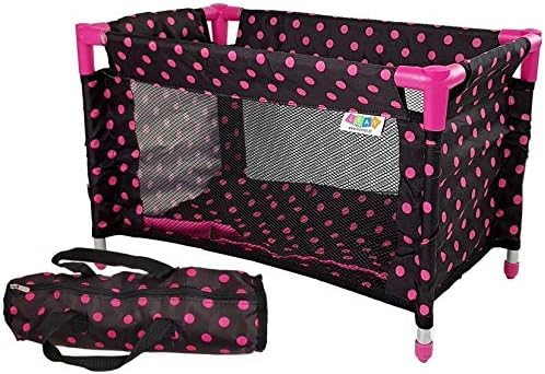 Black Pink Cot for Dolls