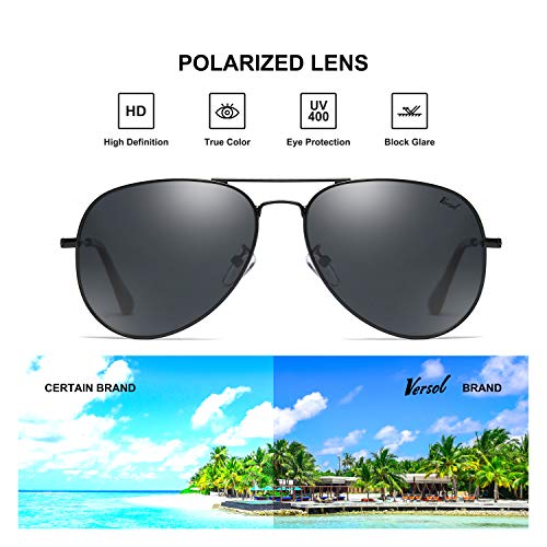 Image of Aviator Sunglasses for Men Women, Polarized Mirrored UV400 Lenses, Lightweight & Classic for Driving & Outdoors