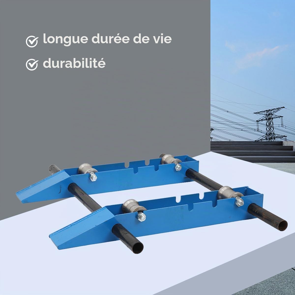 Dérouleur de Câble Stand, Bracket for Fixing Cable Reel Bobine de Câble pour Les Tambours de Câble dun Diamètre de 30cm à 120cm (11,8-47,2 pouces) Dérouleur de Câbles Compatible Dérouleur