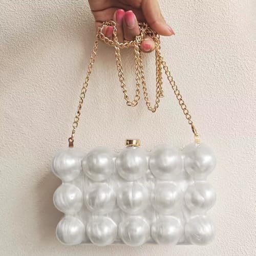 Image of Acrylic Evening Clutch Purse for Women Cute Marble Glitter Makeup Crossbody Bag Handbag for Wedding Party