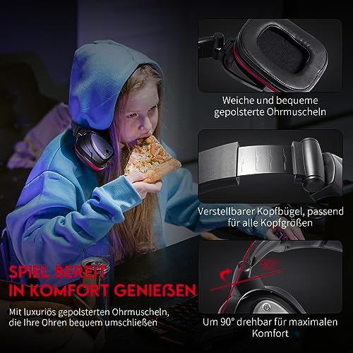 Cuffie Gaming e del suono di alta qualità e con Suono Surround 7.1, cuffie wireless gaming per PS5,PS4,PC,Nintendo Switch - Cuffia gaming - Immagine 2