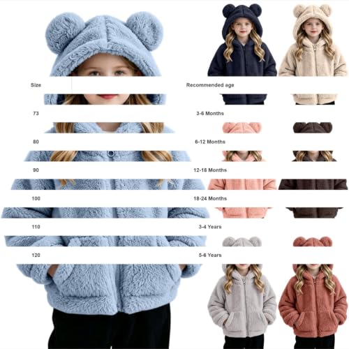 Toddler Baby Girls Fleece Jacket Fuzzy Warm Zip Up Winter Coat 18-24 Months - image 5