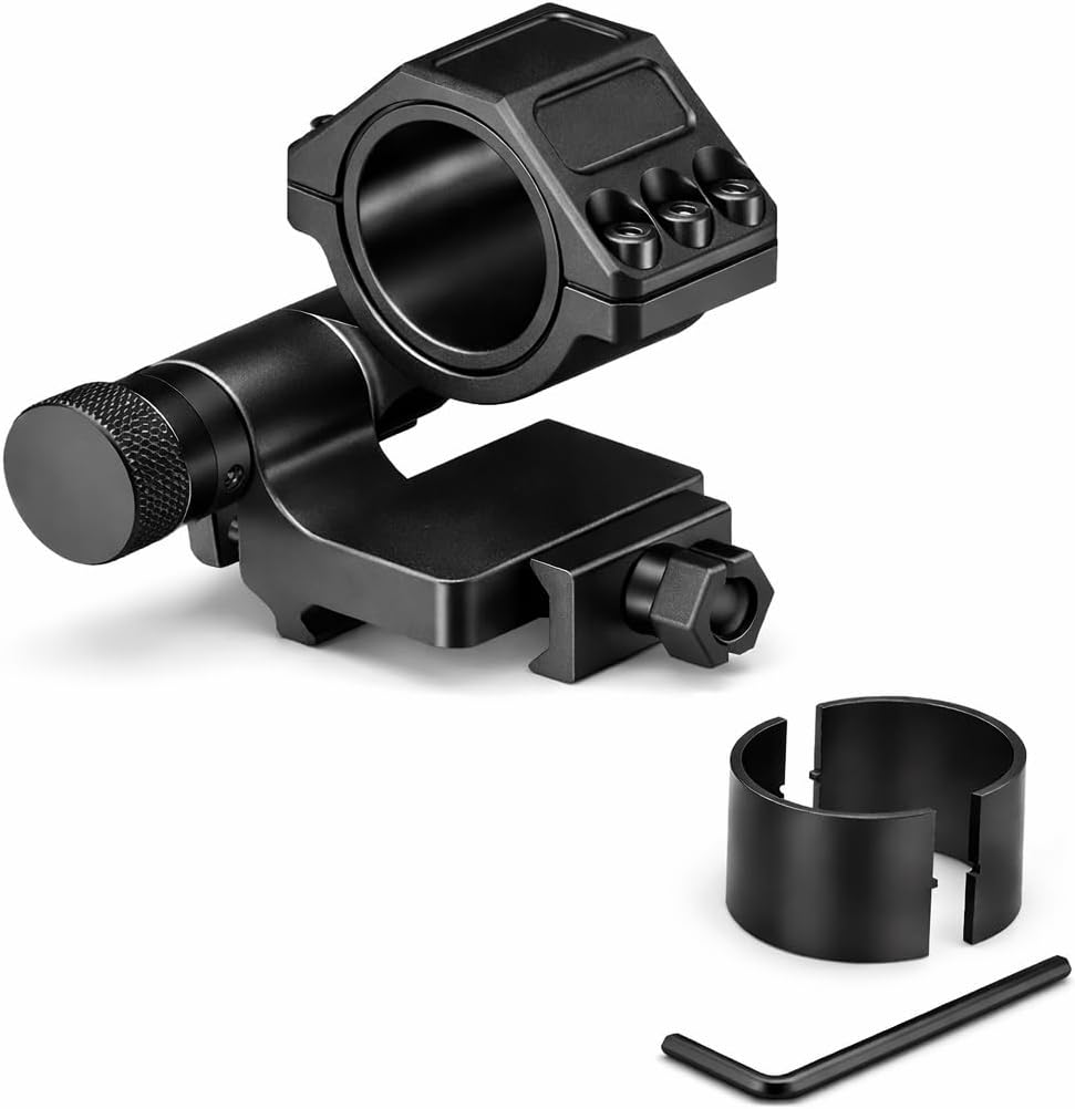 Gotical Flip-to-Side Scope Ring 30 MM Low, 30mm Ring with 1" Inserts, Adapts to Any Weaver/Picatinny Rail, Perfect for Magnifiers, Its Positive Lock System Holds it in Place Absolute Co-Witness