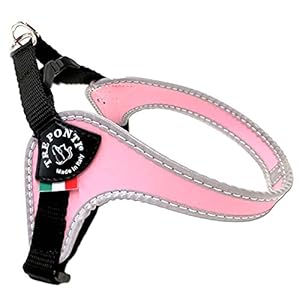 Tre Ponti Fibbia kleine hond harnas met verstelbare buik riem, 3.5 cm, roze