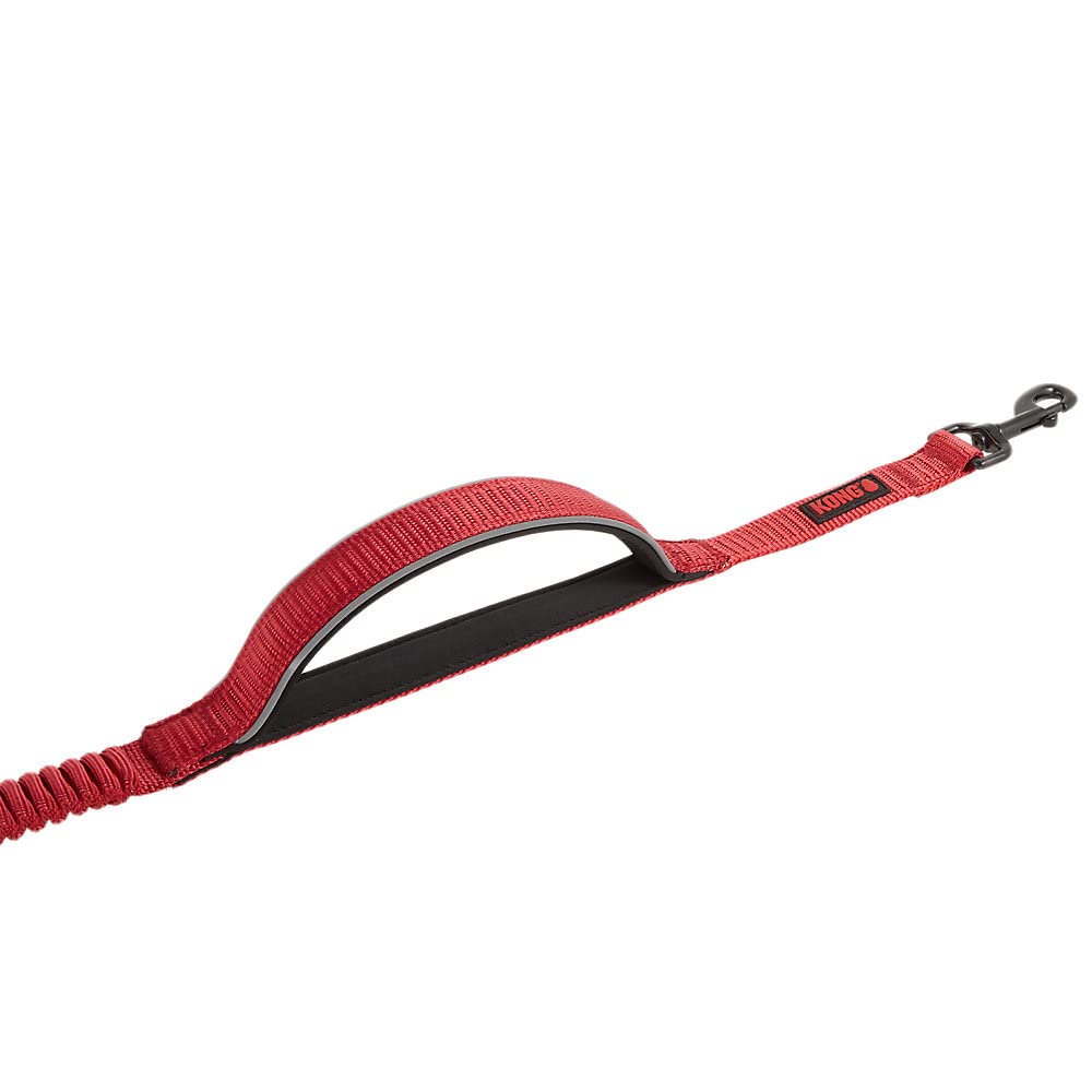 KONG Laisse élastique mains libres réfléchissante pour chien - 1,8 m - Rouge
